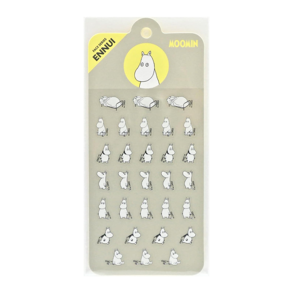 World Craft Moomin Face Series Die Cut Sticker Sheet, 7 Designs, 30pcs