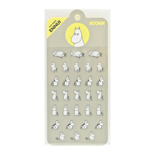 World Craft Moomin Face Series Die Cut Sticker Sheet, 7 Designs, 30pcs