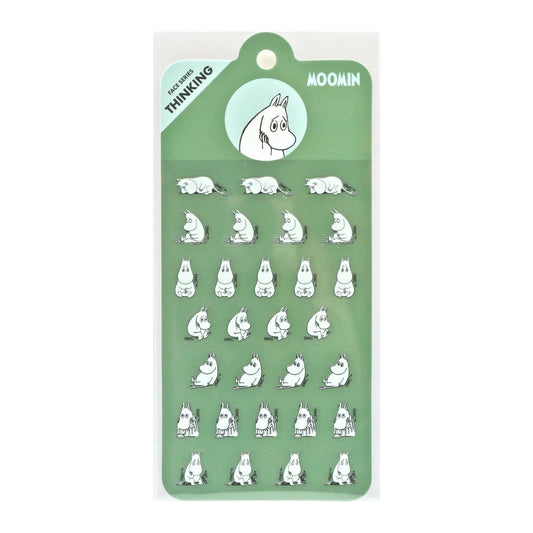 World Craft Moomin Face Series Die Cut Sticker Sheet, 7 Designs, 29pcs