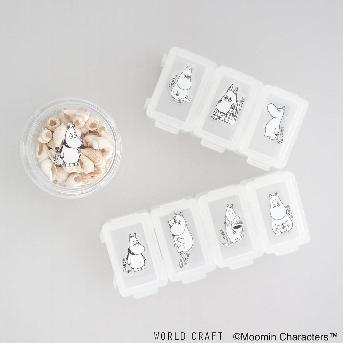 World Craft Moomin Face Series Die Cut Sticker Sheet, 7 Designs Each (Pack of 4)