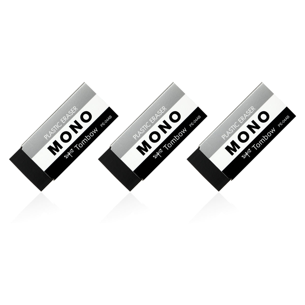 Tombow MONO Black Plastic Erasers (Pack of 3)
