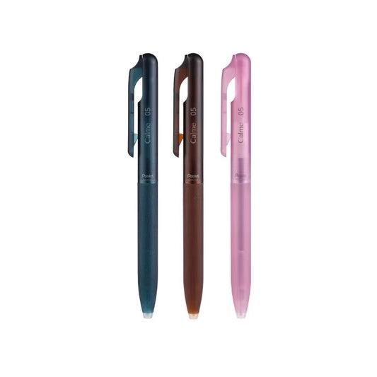 Pentel Calme Relaxed Frost Series 0.5mm Black Ink Ballpoint Pens (Pack of 3)