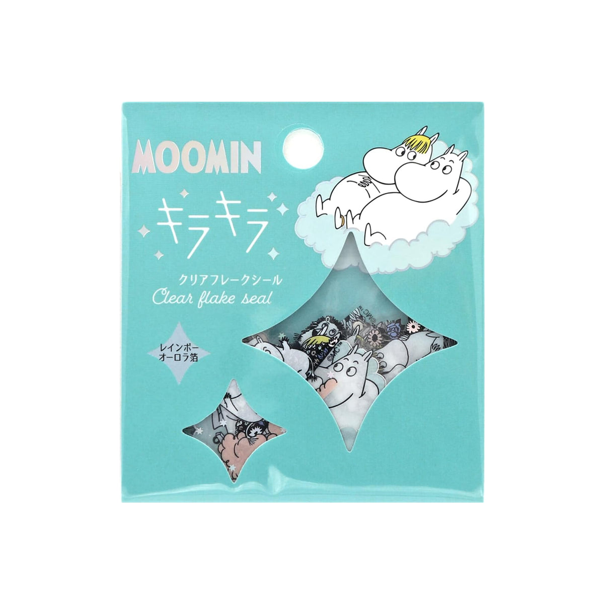 World Craft Moomin Characters Sparkling Clear Flake Stickers,10 Designs, 30pcs
