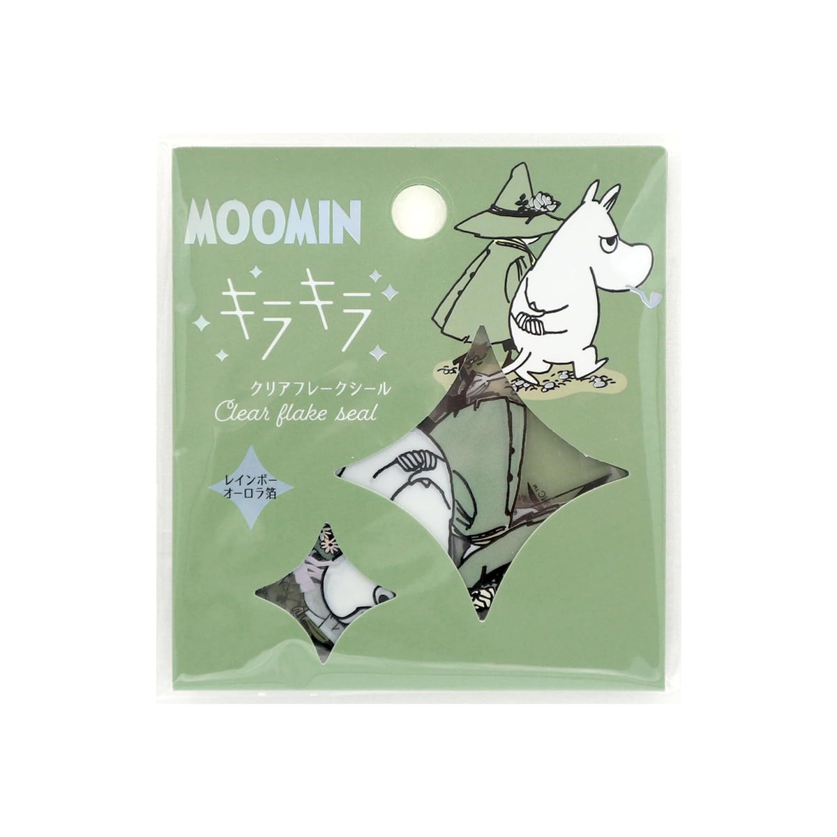 World Craft Moomin Characters Sparkling Clear Flake Stickers,10 Designs, 30pcs