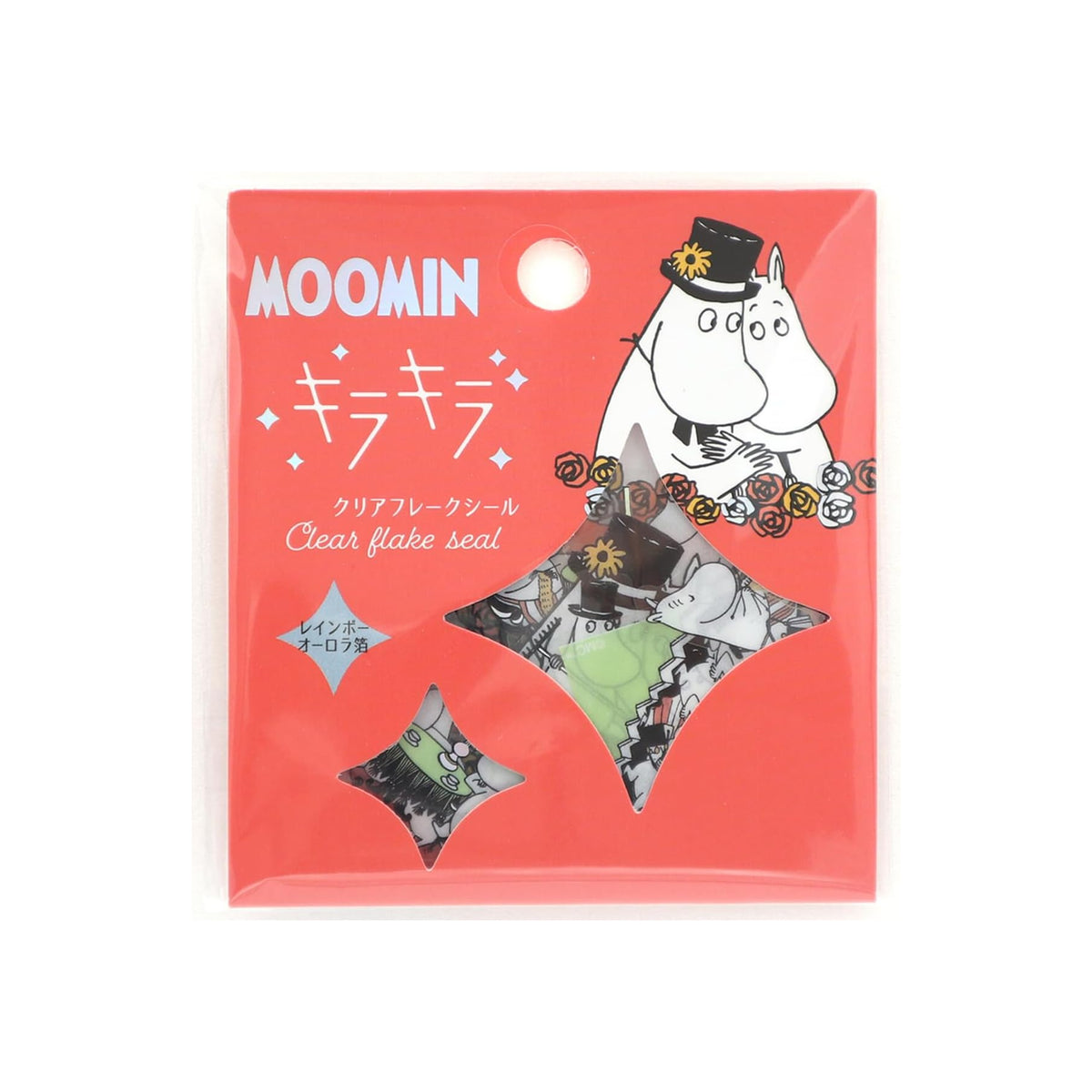 World Craft Moomin Characters Sparkling Clear Flake Stickers,10 Designs, 30pcs