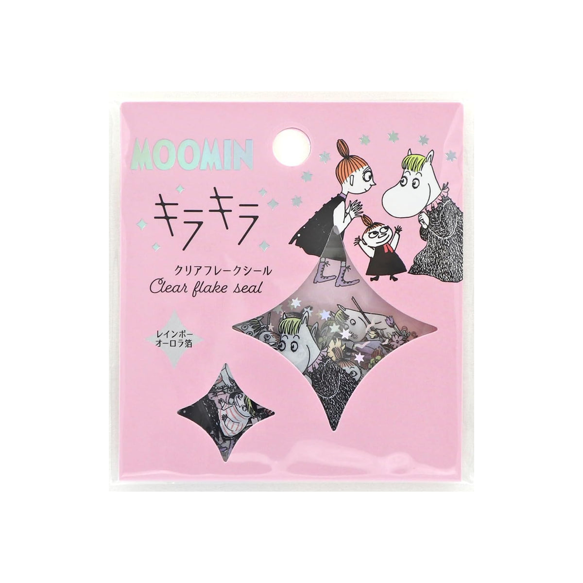 World Craft Moomin Characters Sparkling Clear Flake Stickers,10 Designs, 30pcs