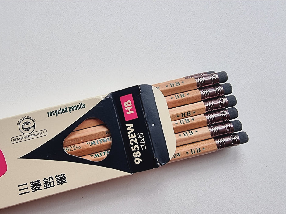 Uni 9852EW Hexagon Axis Eraser Tip Mitsu-Bishi Pencils (Pack of 12)