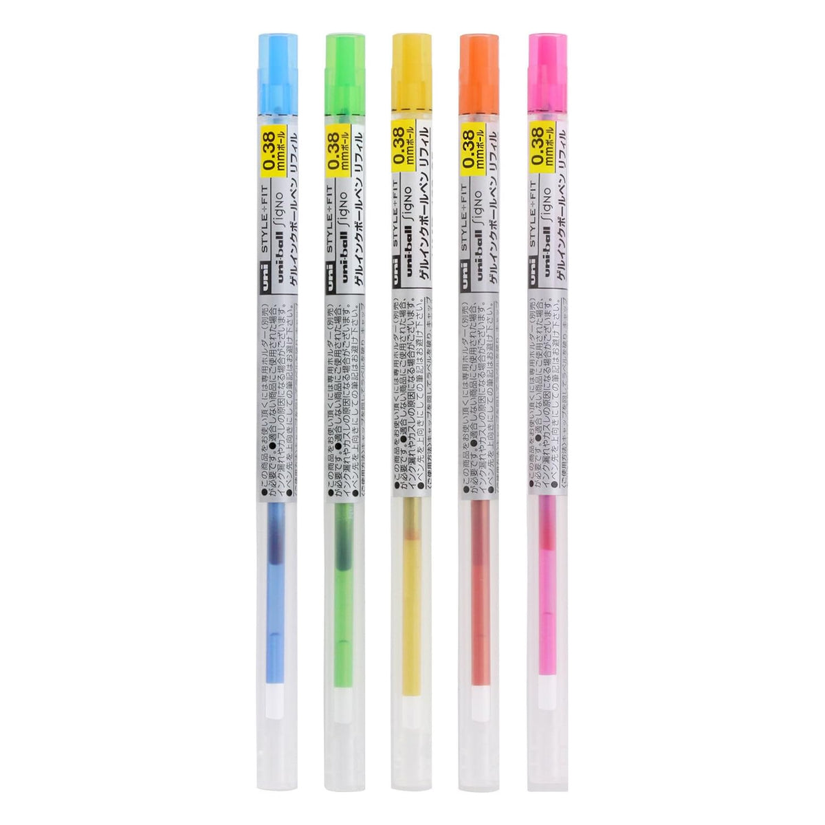 Uni STYLE FIT Signo 0.38mm Gel Ink Ballpoint Pen Refills (Pack of 5)