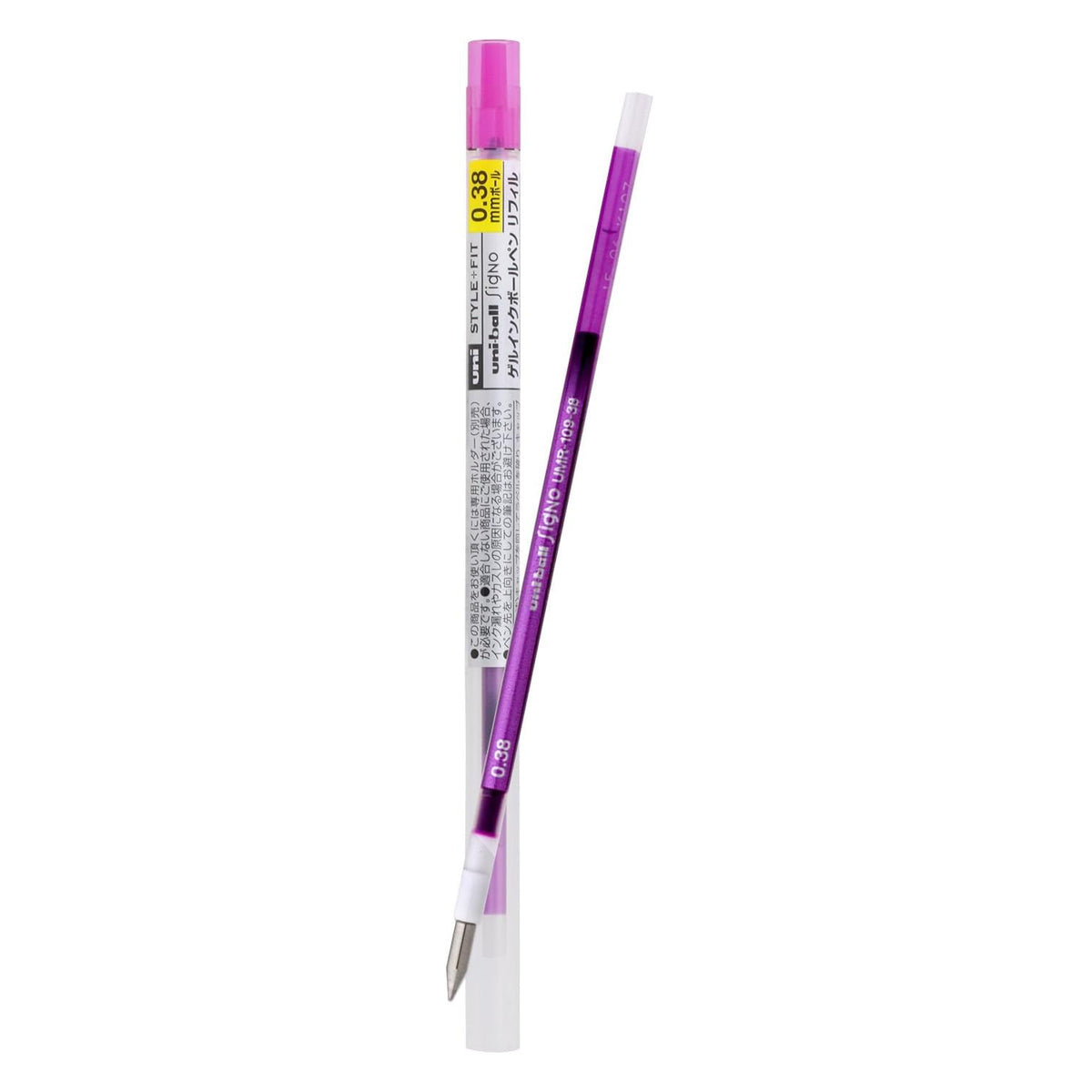 Uni STYLE FIT 5-Colour Black Pen Body, 0.38mm Pen Refills (Pack of 6)